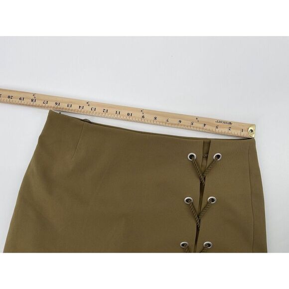 Rebecca Minkoff Khaki Lace-Up Mini Skirt - Picture 4 of 9